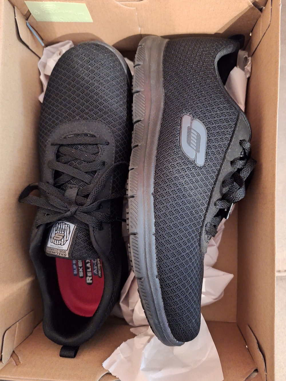 Skechers Black Mesh Lace-Up Women's Athletic Sneakers